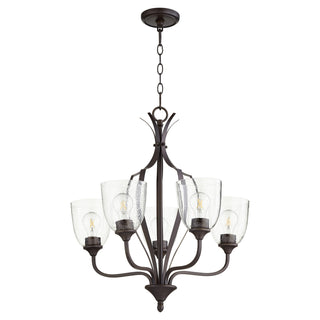 Buy oiled-bronze-w-clear-seeded Jardin Outdoor (Damp) Chandelier by Quorum