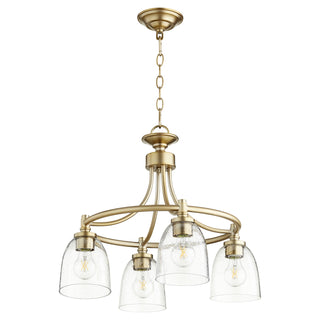 Buy aged-brass-clear-seeded-with-clear-seeded-glass-and-clear-shade Rossington Outdoor (Damp) Chandelier by Quorum