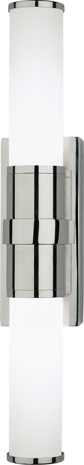 Buy polished-chrome-with-white-frosted-glass-shades-glass Roderick Sconce by Robert Abbey