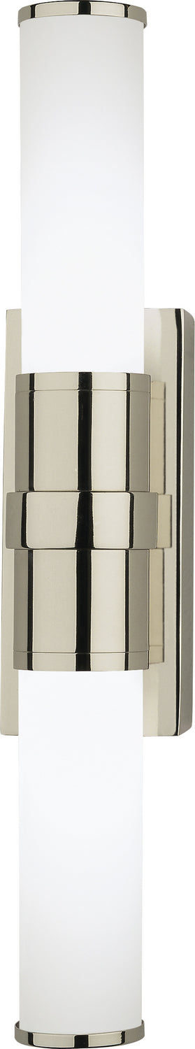 Buy polished-nickel-with-white-frosted-glass-shades-glass Roderick Sconce by Robert Abbey