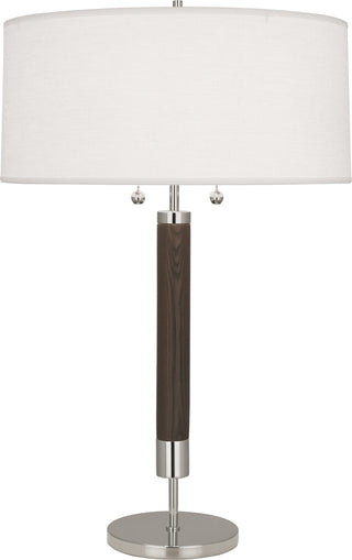 Buy polished-nickel-w-dark-walnuted-wood-column Dexter Table Lamp by Robert Abbey