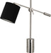 Polished Nickel with Anna Black Fabric Shade W/ Silver Lining Glass