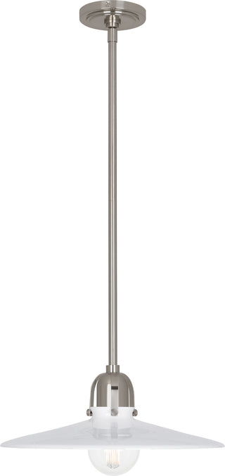 Buy antique-silver-with-white-glass-glass Rico Espinet Arial Pendant by Robert Abbey