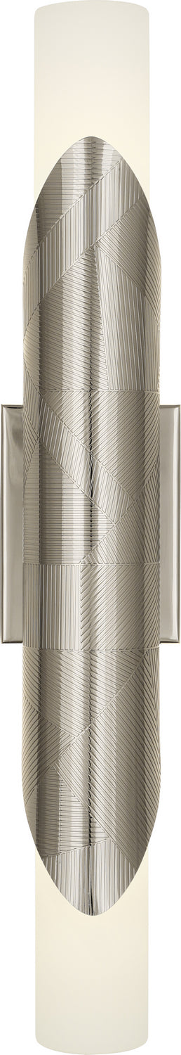 Buy polished-nickel-with-frosted-cased-white-glass-shades-glass Michael Berman Brut Sconce by Robert Abbey