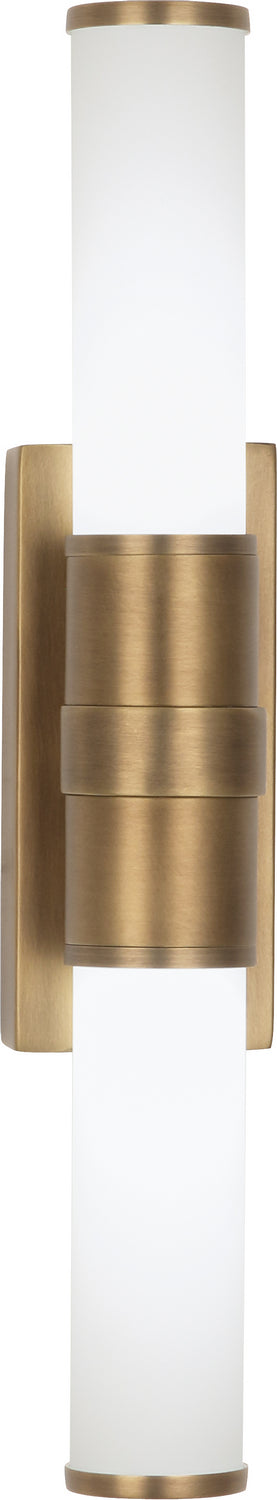 Buy warm-brass-with-white-frosted-glass-shades-glass Roderick Sconce by Robert Abbey