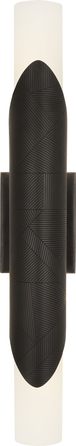 Buy deep-patina-bronze-with-frosted-cased-white-glass-shades-glass Michael Berman Brut Sconce by Robert Abbey