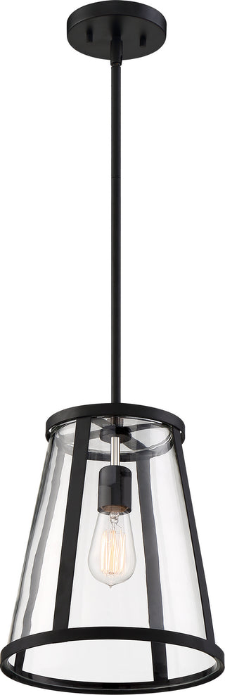 Buy matte-black-clear-glass Bruge Pendant by Nuvo Lighting
