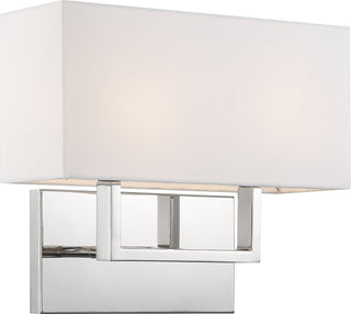 Buy polished-nickel-white-fabric Tribeca Vanity by Nuvo Lighting