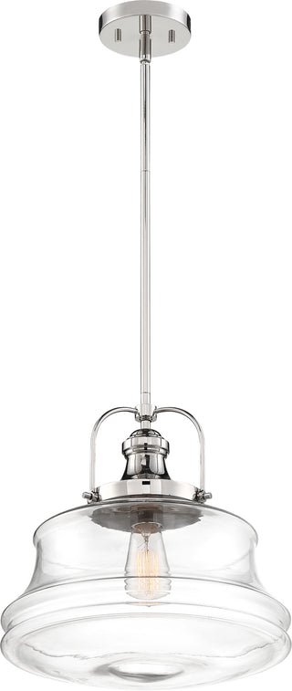 Buy polished-nickel-clear-glass Basel Pendant by Nuvo Lighting