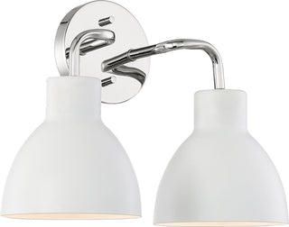 Buy polished-nickel-white-with-matte-white-glass-and-white-shade Sloan Vanity by Nuvo Lighting