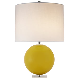Buy yellow-with-16-x-16-x-12-cream-linen-glass-and-yellow-shade Elsie Table Lamp by Visual Comfort Signature