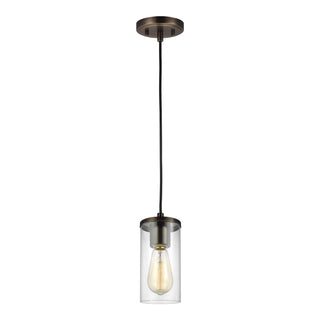 Buy brushed-oil-rubbed-bronze-with-clear-glass-and-clear-shade Zire Outdoor (Damp) Pendant by Visual Comfort Studio