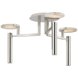 Buy polished-nickel-with-alabaster-glass-and-natural-cream-shade Melange Outdoor (Damp) Semi-Flush Mount Ceiling Light by Visual Comfort Signature