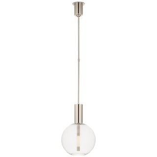 Buy polished-nickel-with-clear-glass-glass-and-clear-shade Nye Outdoor (Damp) Pendant by Visual Comfort Signature