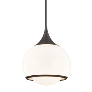 Buy old-bronze-with-opal-glossy-glass-and-white-shade Reese Outdoor (Damp) Pendant by Mitzi