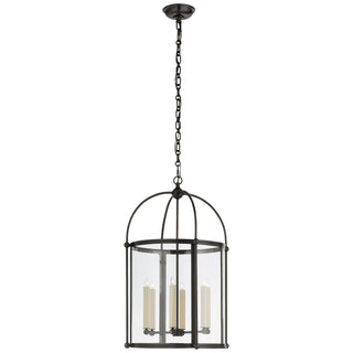 Buy bronze-with-clear-glass-glass Riverside Round Outdoor (Damp) Lantern by Visual Comfort Signature