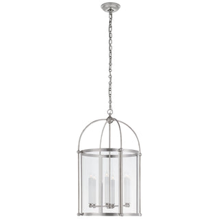 Buy polished-nickel-with-clear-glass-glass Riverside Round Outdoor (Damp) Lantern by Visual Comfort Signature
