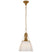 Antique-Burnished Brass with White Glass Glass and White Shade