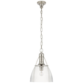 Buy polished-nickel-with-clear-glass-glass-and-clear-shade Prestwick Outdoor (Damp) Pendant by Visual Comfort Signature