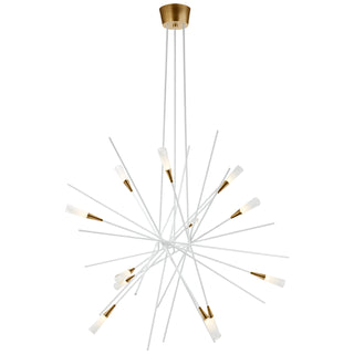 Buy matte-white-and-antique-brass Stellar Outdoor (Damp) Chandelier by Visual Comfort Signature