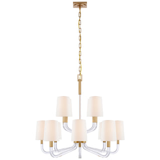 Buy antique-burnished-brass-and-crystal-with-4-5-x-5-75-x-7-75-linen-glass-and-natural-cream-shade Reagan Chandelier by Visual Comfort Signature