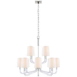Buy polished-nickel-and-crystal-with-4-5-x-5-75-x-7-75-linen-glass Reagan Chandelier by Visual Comfort Signature