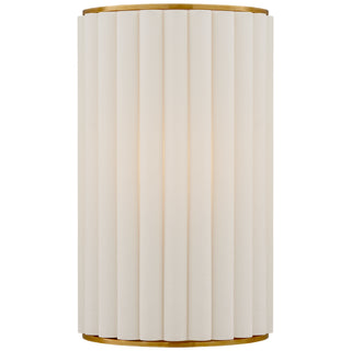 Buy hand-rubbed-antique-brass-with-linen-glass Palati Sconce by Visual Comfort Signature