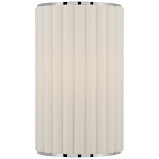 Buy polished-nickel-with-linen-glass Palati Sconce by Visual Comfort Signature