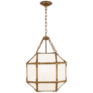 Buy gilded-iron-with-white-glass-glass-and-white-shade Morris Lantern by Visual Comfort Signature