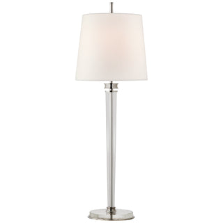 Buy polished-nickel-and-crystal-with-10-x-12-x-11-linen-glass Lyra Table Lamp by Visual Comfort Signature