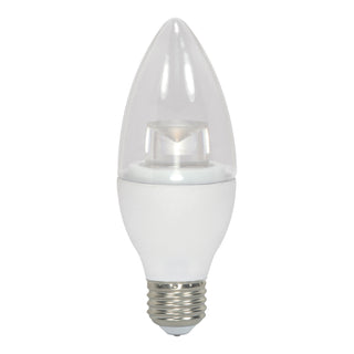 Buy clear-with-clear-glass Torpedo 3 Watt E26 B11 120.00V LED 2700k Light Bulb by Satco