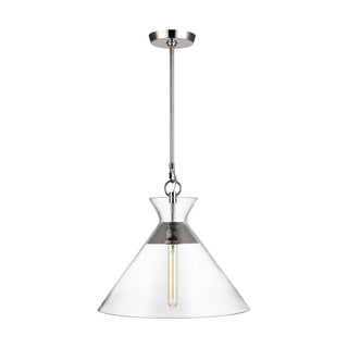 Buy polished-nickel-with-clear-glass Atlantic Outdoor (Damp) Pendant by Visual Comfort Studio