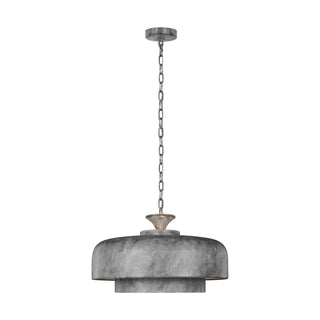 Buy weathered-galvanized-with-weathered-galvanized-glass Haymarket Outdoor (Damp) Pendant by Visual Comfort Studio