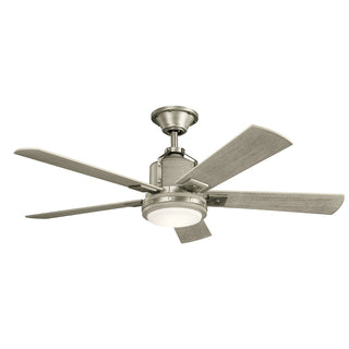 Buy brushed-nickel-finish-with-weathered-white-walnut-blades Colerne Ceiling Fan with Light by Kichler