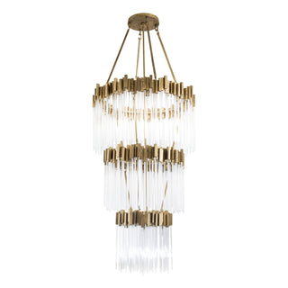 Buy havana-gold-with-clear-fluted-glass-glass Matrix Chandelier by Varaluz