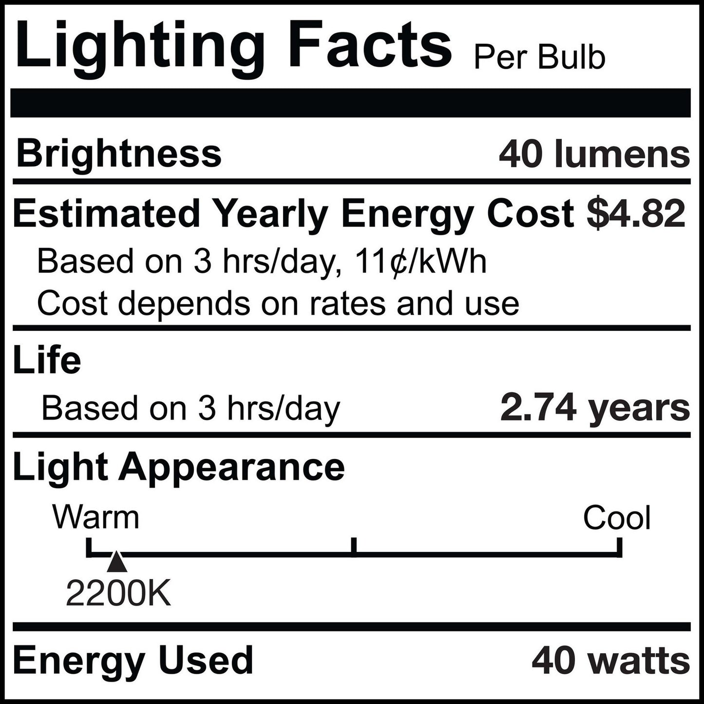 Tubular 40 Watt E12 Candelabra T8 120V Incandescent 2200k Light Bulb by Bulbrite