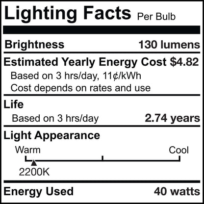 Antique 40 Watt E26 Medium BT27 120V Incandescent 2200k Light Bulb by Bulbrite