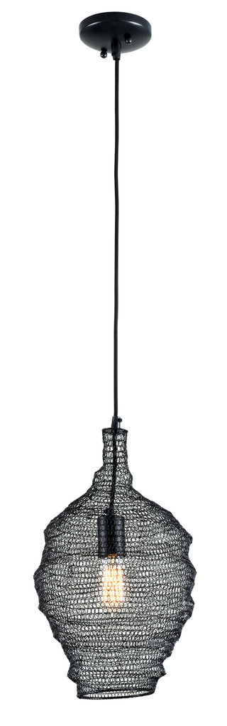 Buy black-with-black-glass Wabi Sabi Pendant by Troy Lighting