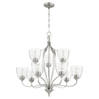 Buy satin-nickel-w-clear-seeded Jardin Chandelier by Quorum