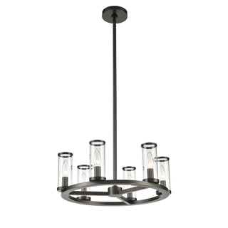 Buy clear-glass-urban-bronze Revolve Chandelier by Alora