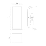 Abbott Wall and Vanity Light - dimension drawing 2 [Alora-WV327010PNAR|CUSTOM|2]