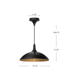 Abel 14" Pendant - dimension drawing 1 [Alora-PD627914BG|CUSTOM|1]