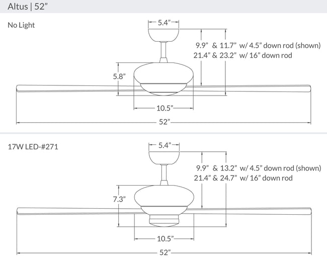 Modern Fan Co Altus 52" Ceiling Fan - Damp Rated - dimension drawing (ALT-52-LineDrawing.jpg) [Modern Fan Co-ALT-GW-52-WH-NL-001|CUSTOM|11]