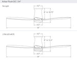 Modern Fan Co Arbor DC 54" Flush Mount Ceiling Fan - Damp Rated - dimension drawing (ARB-FM-54-LineDrawing.jpg) [Modern Fan Co-ARB-FM-GW-54-EB-NL-WC|CUSTOM|10]