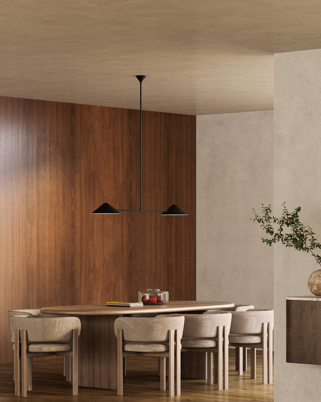 Ashford 58" 2-Light Linear Pendant - room setting, Matte Black [Alora-LP636158MB|CUSTOM|1]