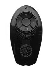 Matthews Fan Company Atlas AC Handheld Remote Control for Dagny & Acqua Ceiling Fans – 3-Speed Fan Control, Light On/Off, Wall Cradle Included