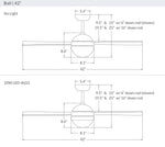 Modern Fan Co Ball 42" Ceiling Fan - Damp Rated - dimension drawing (BAL-42-LineDrawing.jpg) [Modern Fan Co-BAL-GW-42-WH-NL-001|CUSTOM|15]