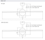 Modern Fan Co Ball 52" Ceiling Fan - Damp Rated - dimension drawing (BAL-52-LineDrawing.jpg) [Modern Fan Co-BAL-GW-52-WH-NL-001|CUSTOM|15]