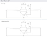Modern Fan Co Ball 42" Flush Mount Ceiling Fan - Damp Rated - dimension drawing (BAL-FM-42-LineDrawing.jpg) [Modern Fan Co-BAL-FM-GW-42-WH-NL-001|CUSTOM|9]