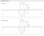 Modern Fan Co Ball 52" Flush Mount Ceiling Fan - Damp Rated - dimension drawing (BAL-FM-52-LineDrawing.jpg) [Modern Fan Co-BAL-FM-GW-52-WH-NL-001|CUSTOM|9]